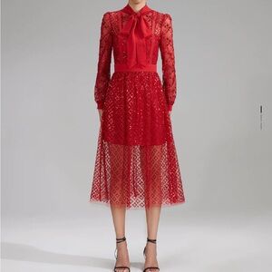 Self Portrait sequin midi-dress Size US 0
